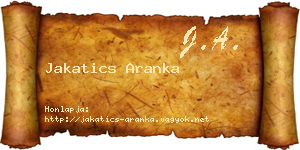 Jakatics Aranka névjegykártya