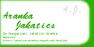 aranka jakatics business card